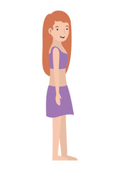 beautiful woman with swimsuit avatar character vector illustration design