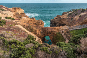 The grotto photographed from the viewpoint above it, Port Campbell National Park, Great Ocean Road, Victoria, Australia (11.04.2018)