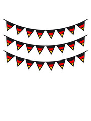 mehrere gebogen dreiecke leine festlich feier party 3 farben deutschland nation schwarz rot gold flagge design logo cool
