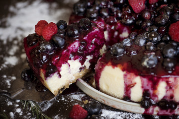 Fresh berry cheescake food photography recipe idea
