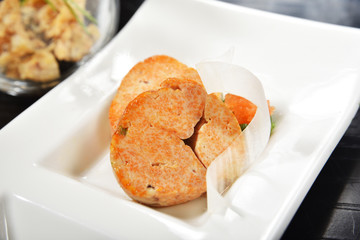 Monkfish liver salad, japanese cuisine