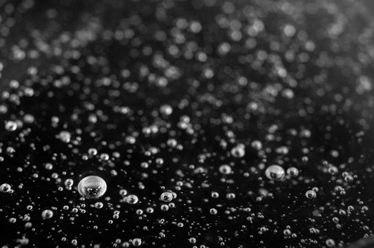 Waterdrops bubbles on a dark background