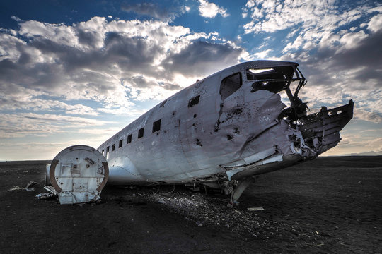 Wreck of a US military plane crashed in a sandur not far from Vik.