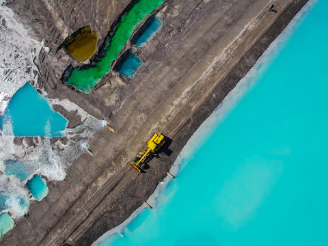 Aerial viev of brown coal mine, Konin, Poland