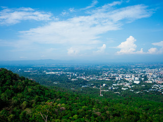 Obraz premium view on Wat Phrathat Doi Suthep Temple in Chiang Mai, Thailand.