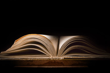 Old open book