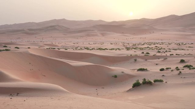 Beautiful Rub al Khali desert at sunset United Arab Emirates stock footage video