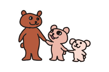 クマ　兄弟　親子　家族　イラスト