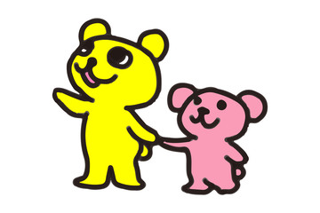 クマ　兄弟　親子　家族　イラスト