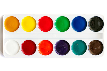 new watercolor paints, isolated