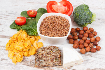 Nutritious ingredients containing vitamin B2, natural minerals and fiber, healthy nutrition