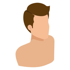 young man shirtless avatar character vector illustration design