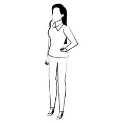 businesswoman avatar character icon vector illustration design
