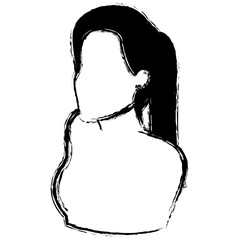 beautiful and young woman shirtless character vector illustration design