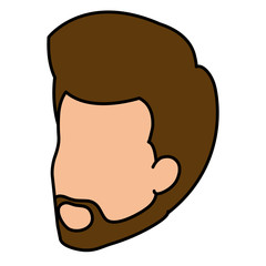 young man head avatar character vector illustration design