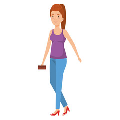 beautiful woman avatar character vector illustration design