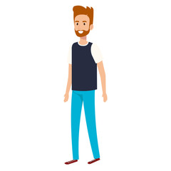young man avatar character vector illustration design