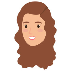 beautiful woman head avatar character vector illustration design
