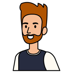 young man avatar character vector illustration design