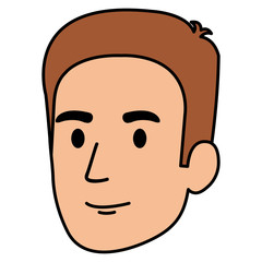 young man head avatar character vector illustration design