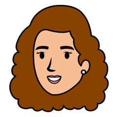 beautiful woman head avatar character vector illustration design