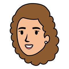 beautiful woman head avatar character vector illustration design