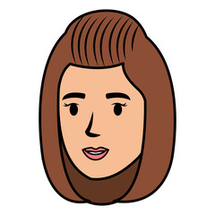 beautiful woman head avatar character vector illustration design