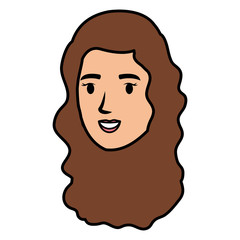 beautiful woman head avatar character vector illustration design