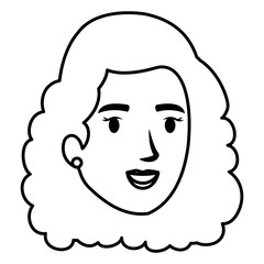 beautiful woman head avatar character vector illustration design