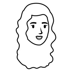 beautiful woman head avatar character vector illustration design