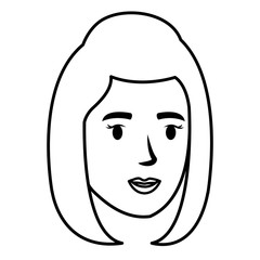 beautiful woman head avatar character vector illustration design