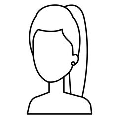 beautiful and young woman shirtless character vector illustration design