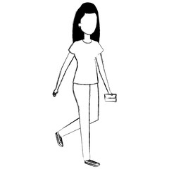 beautiful woman avatar character vector illustration design