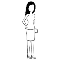 businesswoman with handbag avatar character vector illustration design