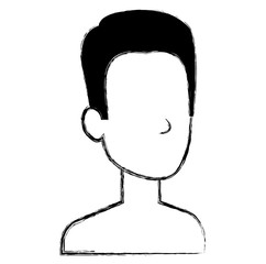 young man shirtless avatar character vector illustration design