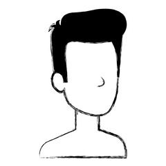 young man shirtless avatar character vector illustration design