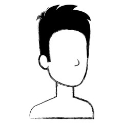 young man shirtless avatar character vector illustration design