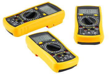Electric multimeter isolated on white background,clipping path.