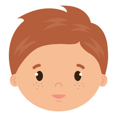 little boy son head character vector illustration design