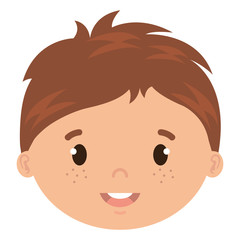 little boy son head character vector illustration design