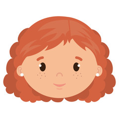 little girl daughter head character vector illustration design
