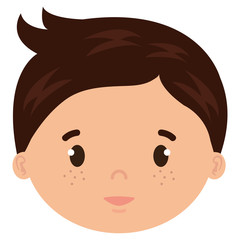 little boy son head character vector illustration design
