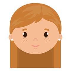 little girl daughter head character vector illustration design