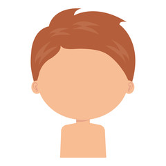 little boy son shirtless character vector illustration design