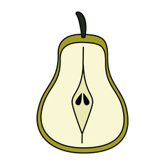 fresh pear fruit icon vector illustration design