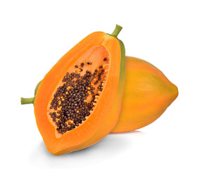 ripe papaya isolated on a white background