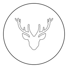 Obraz premium Head deer icon black color in circle