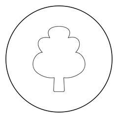 Tree icon black color in circle