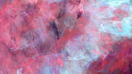 Abstract painted texture. Chaotic red and blue strokes. Fractal background. Fantasy digital art. 3D rendering.