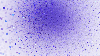 Abstract glittering texture with blue particles. Fantasy fractal design. Digital art. 3D rendering.